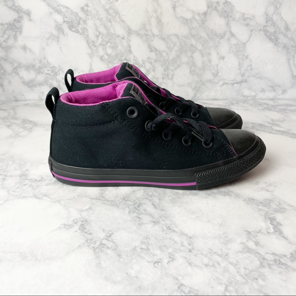 Converse All Star Black Mid Top Junior Sneakers